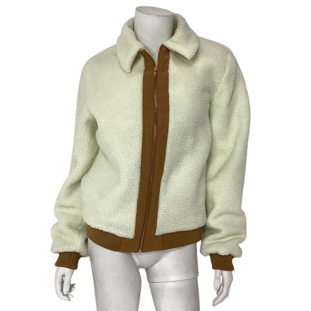 Lovers And Friends Faux Fur Ivory Simone Jacket Size M - Picture 2 of 4